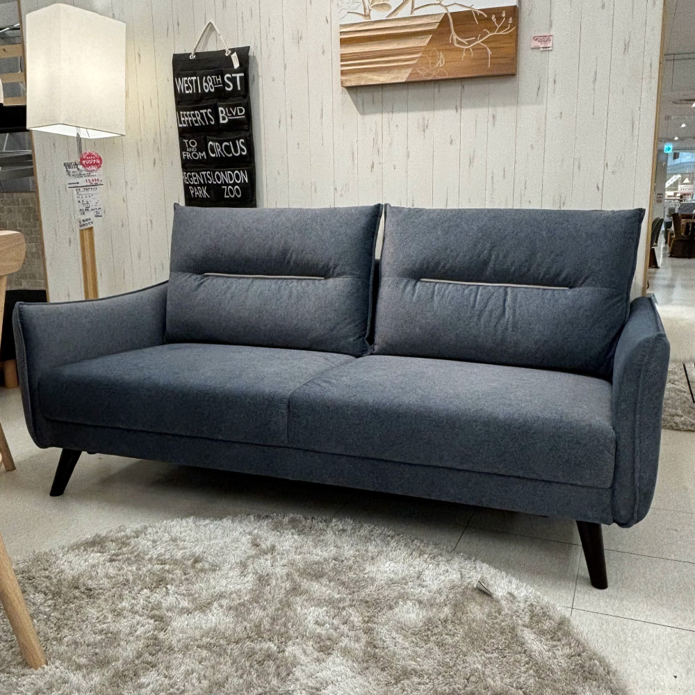 ニトリ　3人掛けソファ グレー 引取限定！ニトリ3人掛けソファグレー布張り